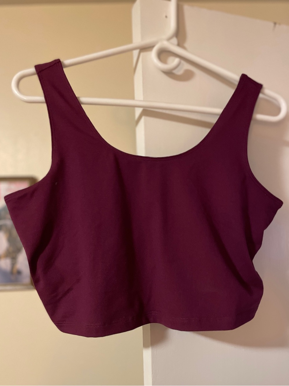 Women's Torrid Scoop Neck Crop Tank top/ sports Bra Wine Size 1